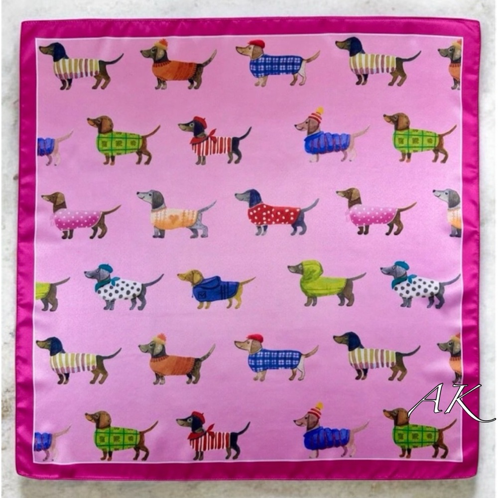 Dachshund Satin Scarf Pet Bandana Neckerchief Hair Accessory 🐾 Doxie Wiener